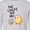 thumbnail image 4 of Inktastic The Chicks Dig Me Easter Baby Chick with Basket and Eggs Long Sleeve Youth T-Shirt, 4 of 5