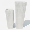 thumbnail image 1 of Tall Plastic Planters Set of 2,Large Rattan Tall Planter with 4 Drainage Holes,Indoor/Outdoor Decorative Flower Pots for Patio,Backyard, Home Garden（24 Inch+32 Inch）, 1 of 6
