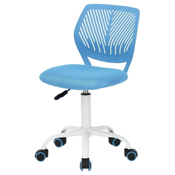 Children Task Chair Lumbar Back Adjustable Height Study Computer Chair with Mesh Seat Casters for Home Office, School, Blue