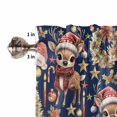 thumbnail image 5 of Christmas Kitchen Curtains and Valances Set, Deer Wreath Christmas Tree Xmas Bells Candle Blue Rod Pocket Window Valance Window Curtain Panels for Living Room Bedroom Laundry, 27.5x24in, 3 Pieces, 5 of 7