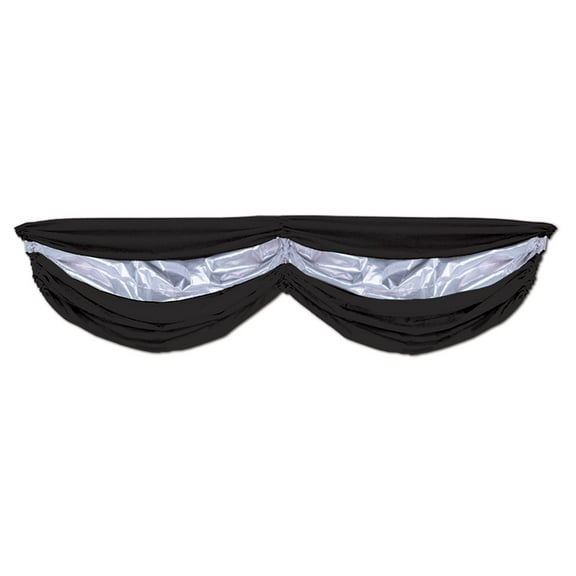 Beistle Pack of 6 Black and Silver Awards Night Fabric Bunting Hanging Decorations 70"