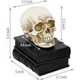 thumbnail image 5 of Vintage Style Skull on Black Stacked Books Bookends - Novelty Resin Skeleton Human Head Statue Halloween Décor - Book Supports, 1 Pair, 5 of 7