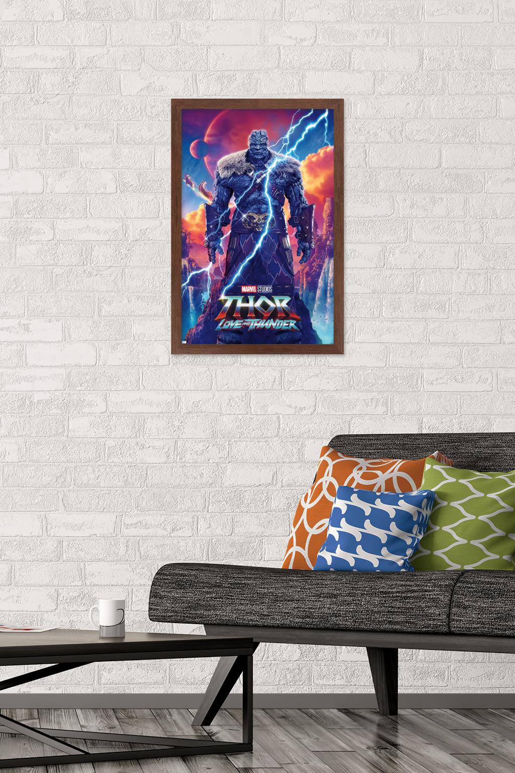 Marvel Thor: Love and Thunder - Korg One Sheet Wall Poster, 14.725" x 22.375" Framed