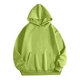 thumbnail image 3 of Xijirk Women Solid Pullover Hoodie Long Sleeve Kangaroo Pocket Oversized Casual Sweatshirt Green,M, 3 of 4