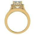 thumbnail image 3 of Princess Cut Wedding Rings Set for Women 18K Gold Quad Illusion 1.80 CT (G ,VS), 3 of 5