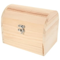 MLINS Wooden Box Retro Treasure Chest Decorative Storage Case Unfinished Wooden Jewelry Container Box for Photography Keepsakes