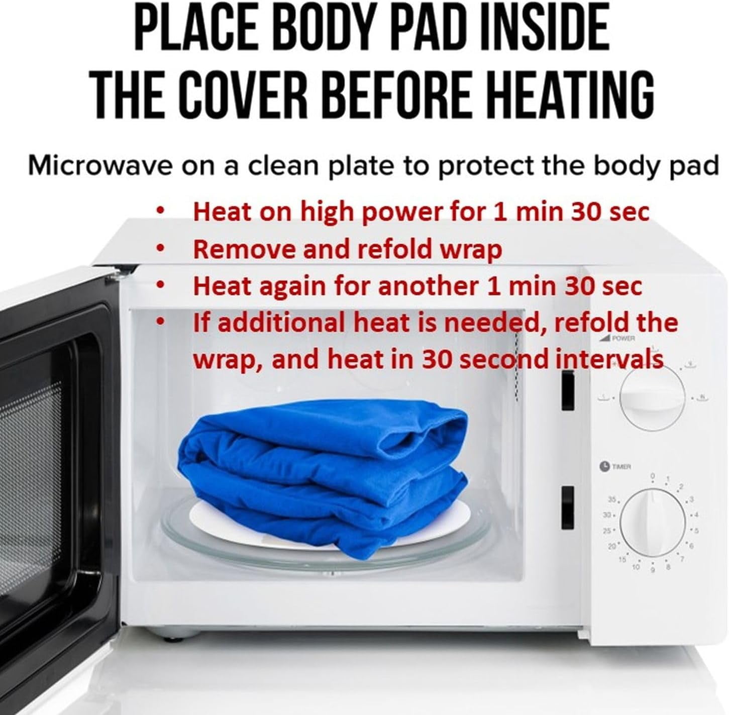 ComfortCloud Microwavable Xl Heating Pad for Neck and Shoulders and Back, Natural Moist Heat Therapy Pads with Washable Cover, 22" X 13" Blue, 1 Ct