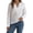 White, variant on Women Shirt Layered Collar V-Neck Long Sleeve Solid Color Tops Loose Fit Casual Tops Breathable Daily Wear