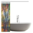 thumbnail image 3 of MYPOP Tree Landscape Painting Shower Curtain, Colorful Tree and the Moon on Spooky Autumn Night Bathroom Shower Curtain Set with Hooks, 66 X 72 Inches, 3 of 3