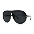 thumbnail image 1 of Womens Oversize Chunky Thick Plastic Racer Fashion Sunglasses All Black, 1 of 4