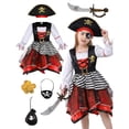 thumbnail image 2 of OJSFQUFP Pirate Cos Outfit for Kids,Halloween Girls Pirate Outfit with Accessories Cos Party Dress Up Themed Party, 2 of 4