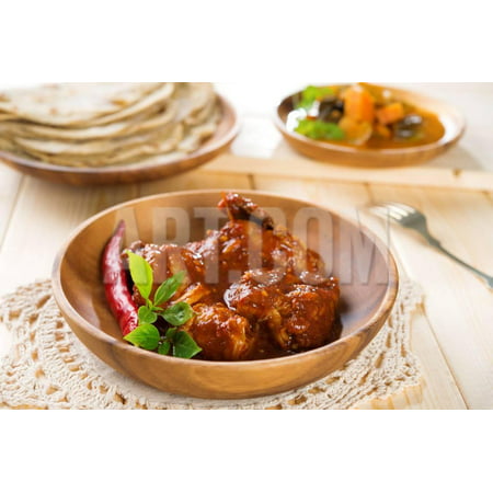 Indian Curry Chicken. Popular Indian Dish on Dining Table. Print Wall Art By (Best Indian Chicken Dishes)