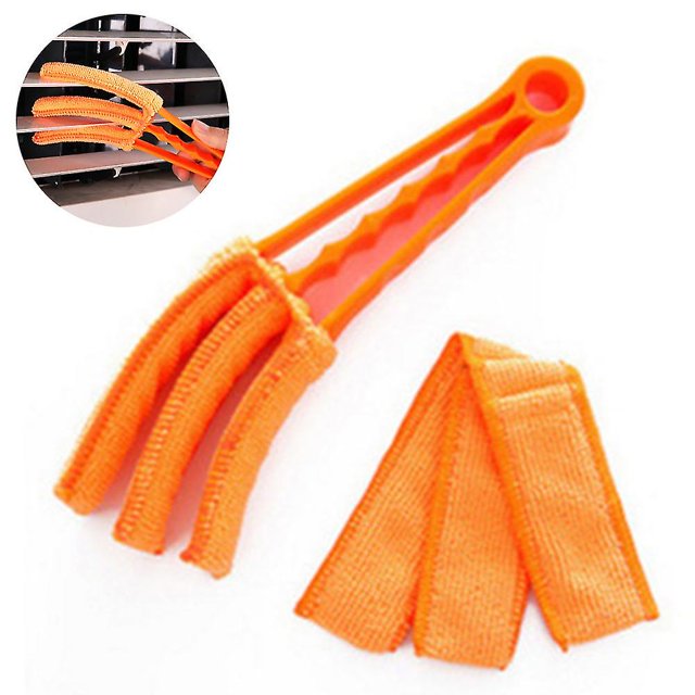 Lavable extraíble con cepillo para persianas de ventana, limpiador de persianas de microfibra