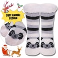 thumbnail image 3 of Boys Girls Slipper Socks Cute Animal, Fuzzy Winter Warm Fleece Lining Christmas Socks With Grippers (1Pairs), 3 of 6
