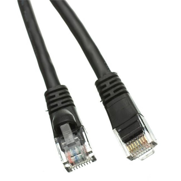 Cat5e Black Ethernet Patch Cable, Snagless & Molded Boot - 1.5 ft.