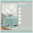 thumbnail image 3 of Superior Milan Cotton Textured Striped Woven Blanket, King, Aqua, 3 of 10