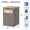 thumbnail image 3 of Nihsuao 53-Gallon Outdoor Package Delivery Box - Large Resin Storage Container with Lockable Lid, Waterproof Deck Box for Porches, Patios, Curbside, Gray, 3 of 8