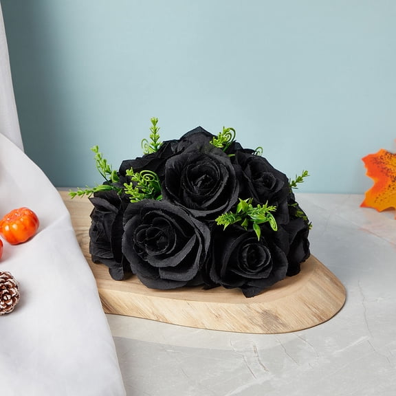 FENGGUIQU Artificial Flower Table Centerpiece with Black Cloth Decorative Set for Home and Event Decoration