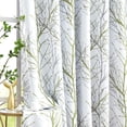 thumbnail image 3 of Decoultimatex Green White Tree Blackout Curtains for Living Room Noise Reducing Grey Curtains, 52" x 63" (2 Panels ), 3 of 6