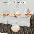thumbnail image 2 of INTER HUT 5PCS Outdoor Patio Wicker Conversation Sets with Ottoman, Rattan Conversation Furniture for Porch, Backyard, Deck, Poolside, Garden, Beige, 2 of 9