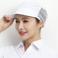 thumbnail image 6 of Jiibva Cloth Work Hat Chic Food Service Work Wear Cooking Hygienic Cap Smoke-proof Dust Breathable Mesh Chef Hat Hotel Restaurants, 6 of 7