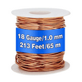 99.9 Dead Soft Copper Wire, 18 Gauge/ 1 mm Diameter, 213 Feet/ 65 M
