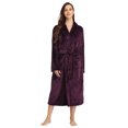 thumbnail image 5 of PajamaX Fleece Womens Bathrobe, Long Plush Robes for Women, Two Side Pockets and Belts, Warm and Cozy (Dark Purple, M), 5 of 6