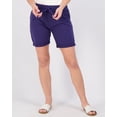 thumbnail image 2 of 3-Pack: Women's Bermuda 7" Denim Shorts - Casual Khaki Long Chino Shorts Drawstring (Available in Plus Size), 2 of 6