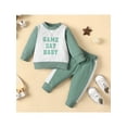 thumbnail image 2 of Seyurigaoka Baby Girls Boy Gamr Day Clothes Outfit Letter Print Long Sleeve Pullover Tops + Stretch Casual Pants Set, 2 of 8