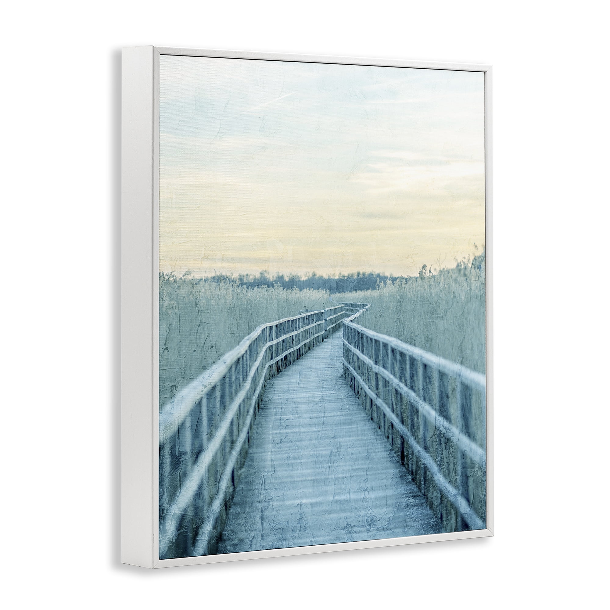 Stupell Industries Wooden Pier Boardwalk White Framed Giclee Art, design by Kim Allen