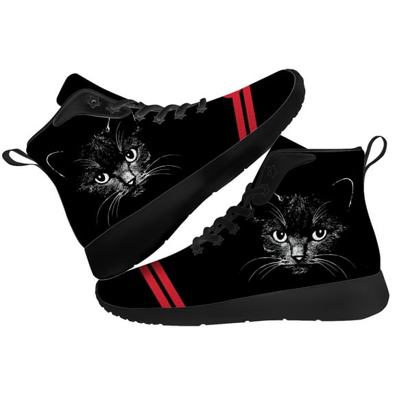 Aidianart Womens Cat High Top Shoes High Top Sneakers Size 5.5