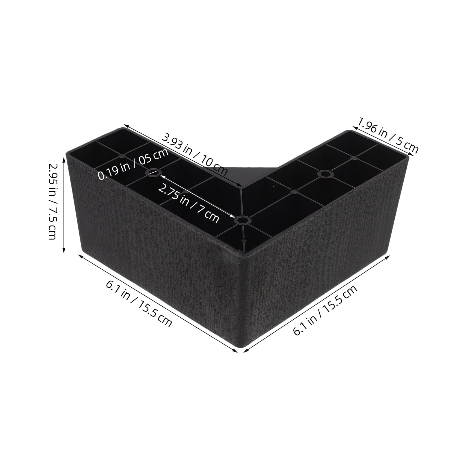 Pawsdot Plastic Furniture Risers in Black - Elevate and Protect Your Furniture and Floors