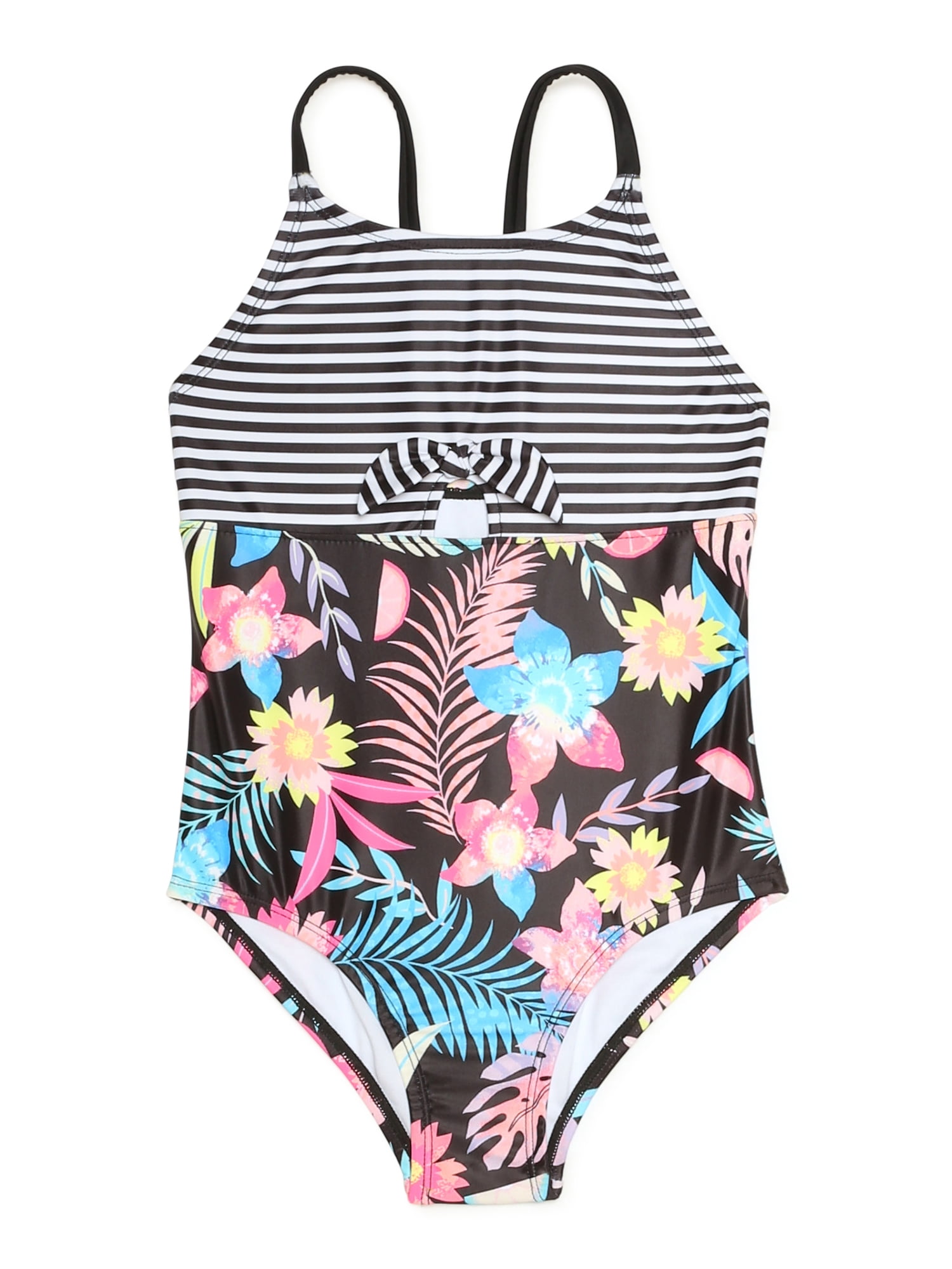 Girls Pink Swimming Costume with Aztec detail size 8-9 years 