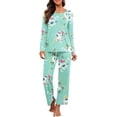 thumbnail image 1 of Women's Long Sleeve Sleepwear Soft Crew Neck Pyjama Set, 1 of 5