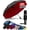 Black-Red, variant on Tumella Travel Umbrella, Windproof up to 70 mph, Auto Open Close, Compact, UPF 50+, Fits Backpack