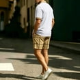 thumbnail image 6 of LEKWK 2 Piece Set for Men Plaid Short Sleeve Henley Collared Casual Tops and Elastic Waist Shorts Loose Fit Fashion Summer Beach Vacation Outfits, 6 of 6