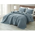 thumbnail image 2 of Chezmoi Collection Teo 3-Piece Dusty Blue Queen Size Quilt Set - Diamond Stitched Lightweight Microfiber Bedspread Set Bedspread Set for All Seasons, 2 of 9