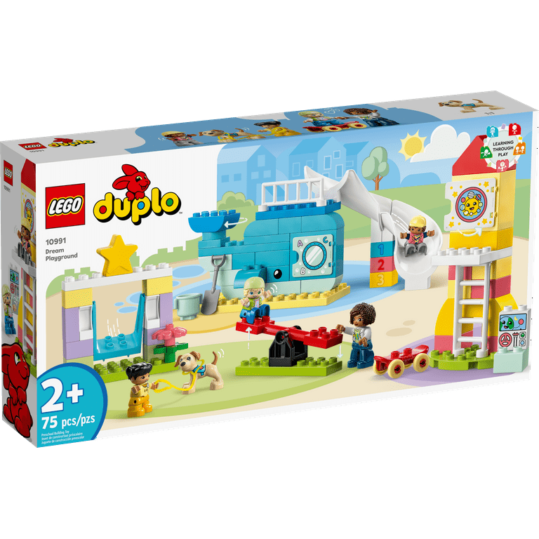 LEGO DUPLO Town Dream Playground 10991 Building Toy Set for Toddlers Boys and Girls Hands on STEM Learning About Letters and Numbers through
