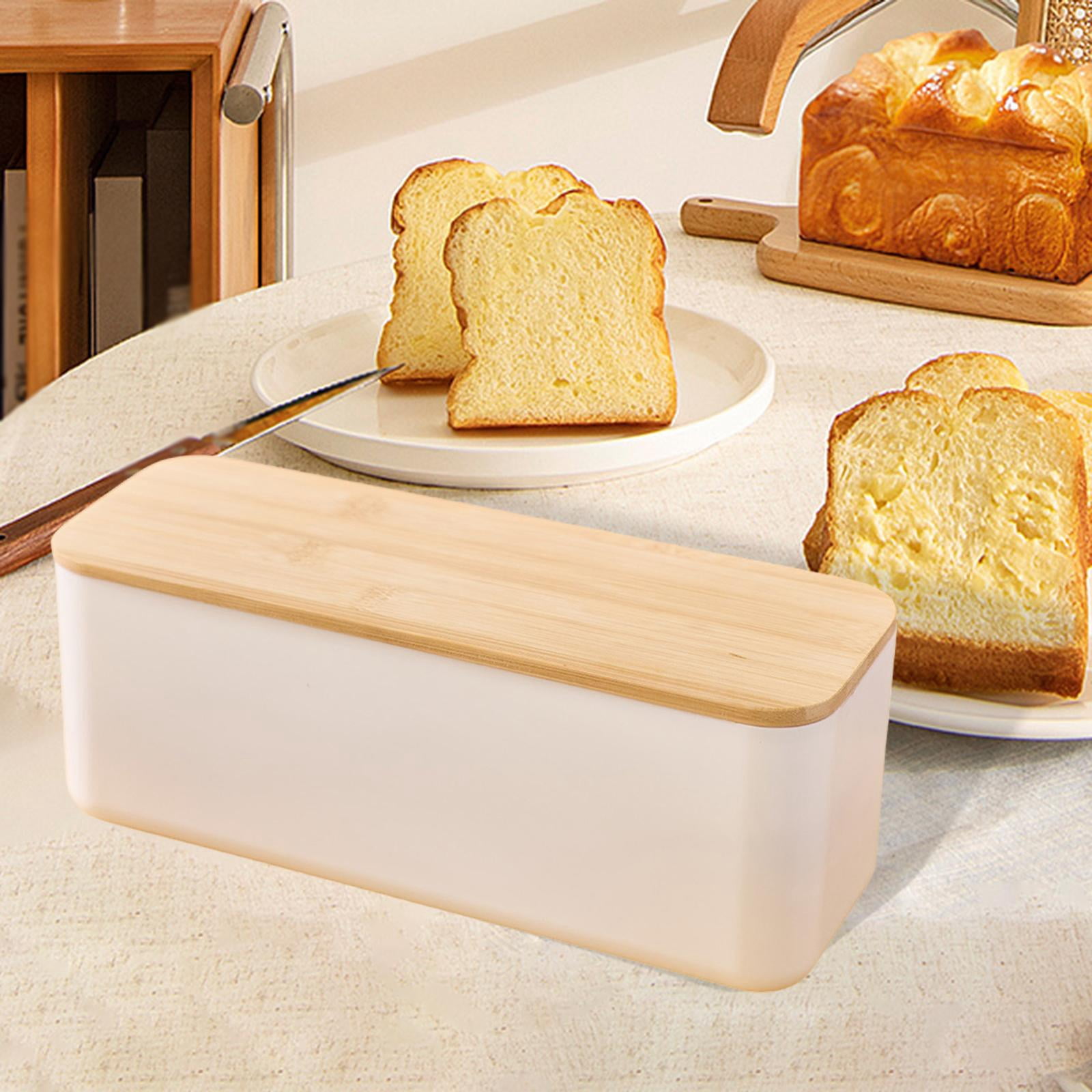 Baoblaze Bread Box with Cutting Board Lid Breadbox Minimalist Keeps Fresh Container Bread white No hole lid