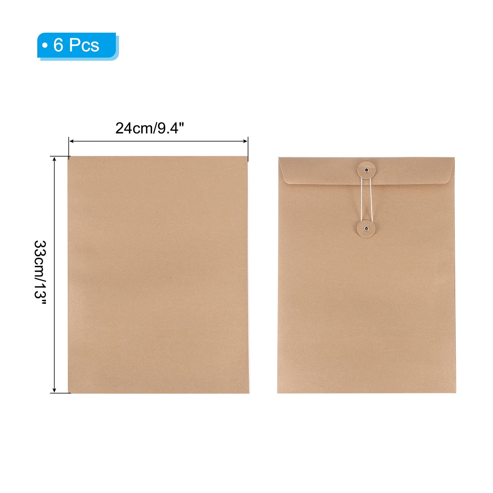 REGALWOVEN Kraft Paper Envelope with String Tie Closure Browwn A4