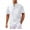White, variant on Kureaily Men Soild Color Shirt Short Sleeve Hippie Casual Band Collar Summer Beach T Shirts Men's Loose T-Shirt