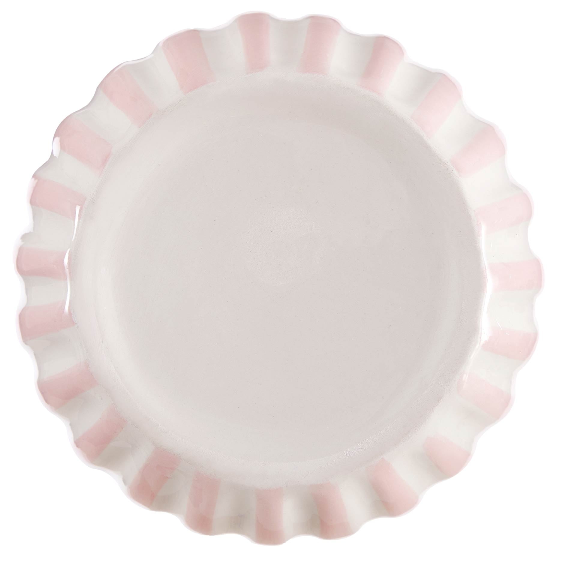 Mainstays Pink and White Striped Ceramic Vase