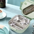 thumbnail image 4 of Stainless Steel Lunch Box for s Adults, Divided Bento Box with Utensils, Leak Proof Microwave Safe Food Container for Work(Green), 4 of 4