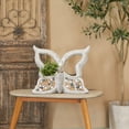 thumbnail image 2 of DecMode 18" x 15" Indoor Outdoor Gray Fiberglass Butterfly Planter with Stone Mosaic Design, 2 of 8