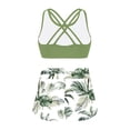 thumbnail image 2 of YiZYiF Girls Two Piece Activewear Swimwear Floral Print Tank Top with Athletic Shorts Outfit Set Green Coconut Tree 14, 2 of 6