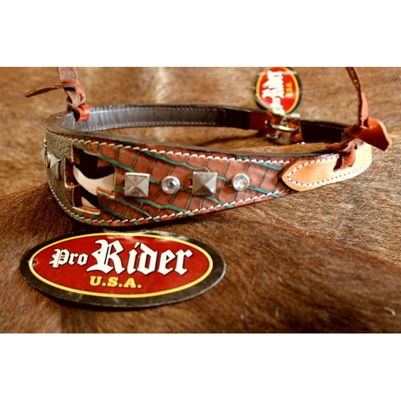 Horse Show Bridle Western Leather Barrel Racing Tack Rodeo Noseband 9976