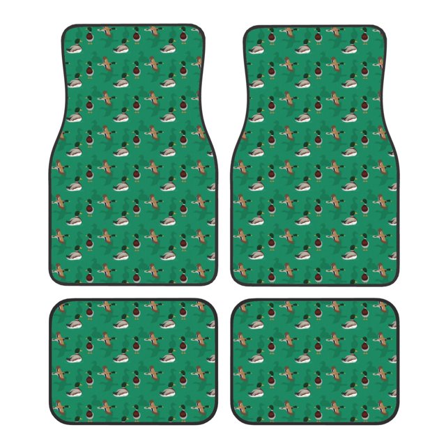 Fotbe Duck Mallard Flying Pose Juego de 4 Tapetes para Auto con Estampado – Alfombrillas de Goma Reforzada, Diseño Antideslizante, Protección para Todo el Año – Vehículos, Autos, Camionetas y SUVs
