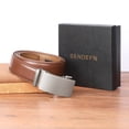 thumbnail image 5 of SENDEFN Men's Leather Belt Automatic Ratchet Buckle Slide Belt for Dress Casual Trim to Fit with Gift Box, 5 of 6