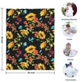 thumbnail image 4 of Black Colorful Flower Leaf Sunflower Pattern Blanket,Comfortable Soft Flannel Throw Blanket,All Season,Warm Lightweight Blankets for Sofa Bed Couch Living Room Chair,30"x40", 4 of 4