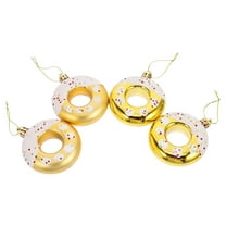 Masteelf 4pcs Christmas Cupcake Ornaments Plastic Christmas Tree Donut Hanging Ornaments Mini Cupcake Donut Dessert Ornament for Xmas Tree Pendant Home Birthday Party